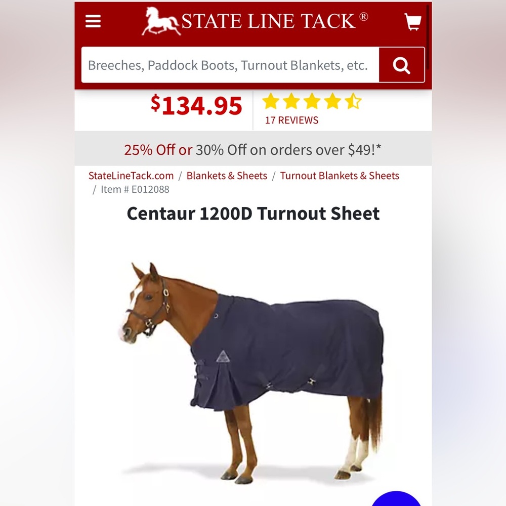 69” Centaur 1200D Turnout Sheet